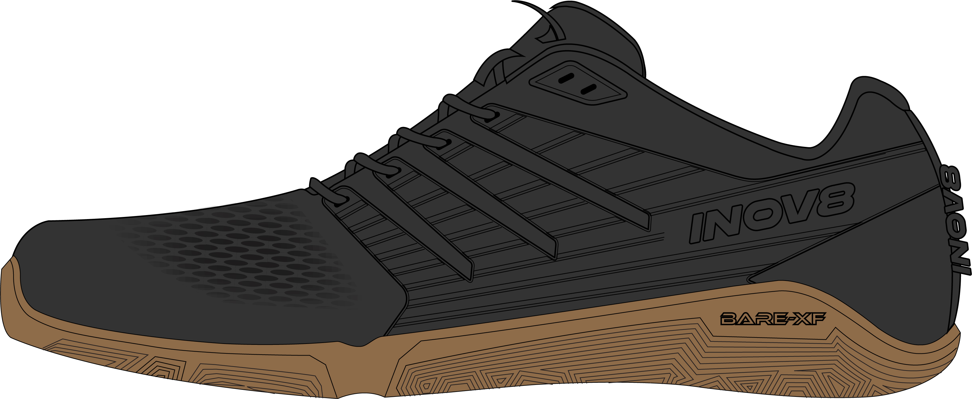 Image Inov8  Bare-XF V2  Homme NOIR/GUM M10.5